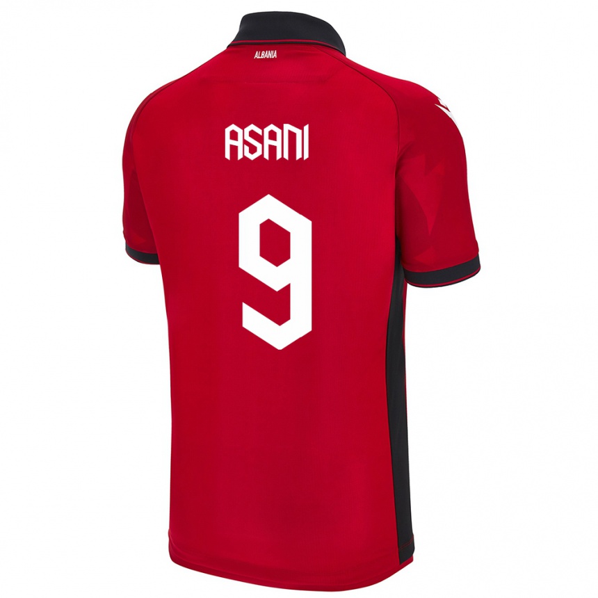 Kids Football Albania Jasir Asani #9 Red Home Jersey 24-26 T-Shirt Za