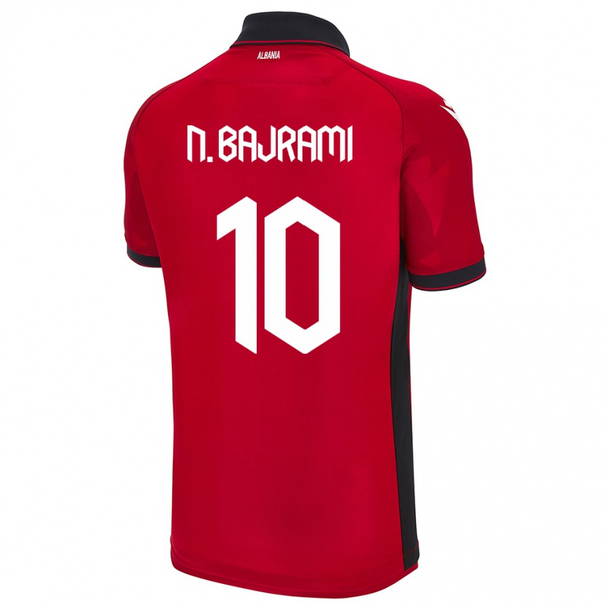 Kids Football Albania Nedim Bajrami #10 Red Home Jersey 24-26 T-Shirt Za