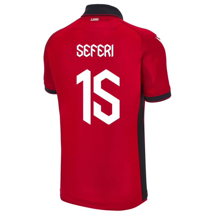 Kids Football Albania Taulant Seferi #15 Red Home Jersey 24-26 T-Shirt Za