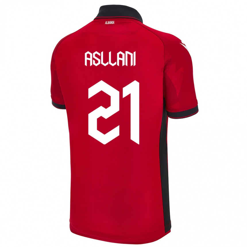 Kids Football Albania Kristjan Asllani #21 Red Home Jersey 24-26 T-Shirt Za