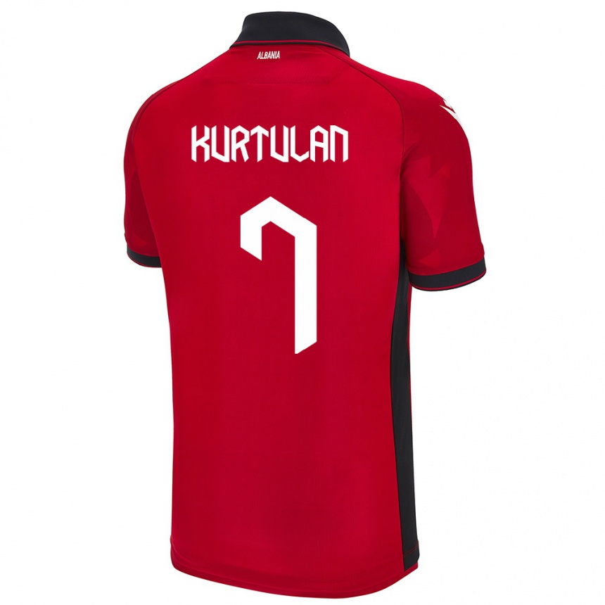 Kids Football Albania Arda Kurtulan #7 Red Home Jersey 24-26 T-Shirt Za