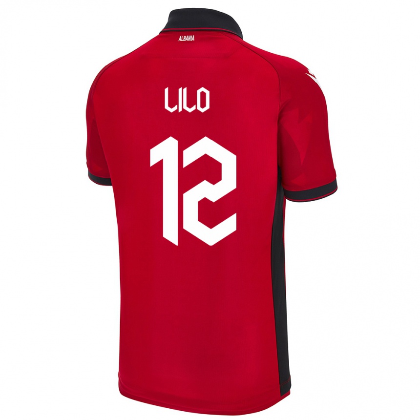 Kids Football Albania Klidman Lilo #12 Red Home Jersey 24-26 T-Shirt Za