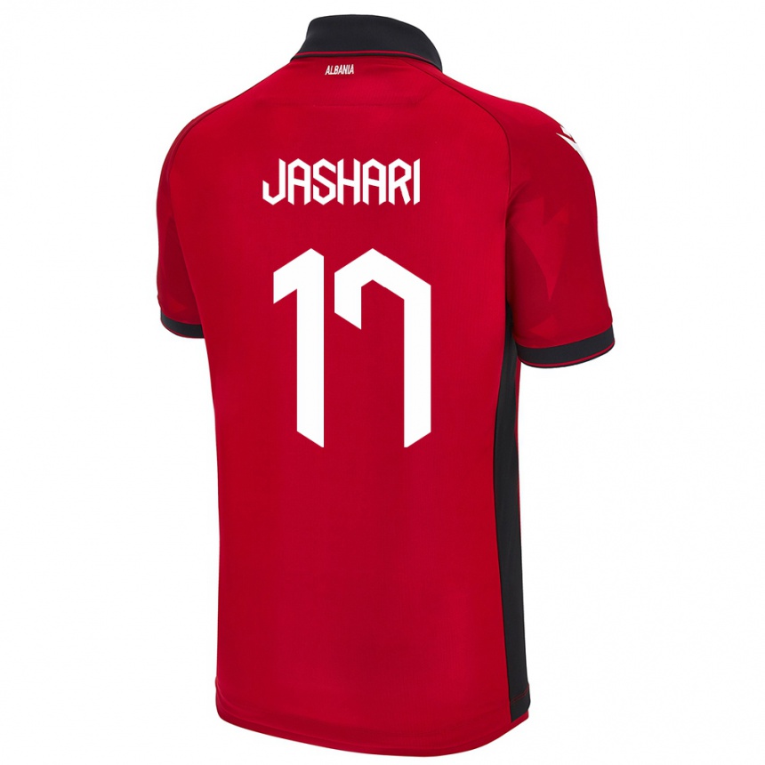 Kids Football Albania Elion Jashari #17 Red Home Jersey 24-26 T-Shirt Za