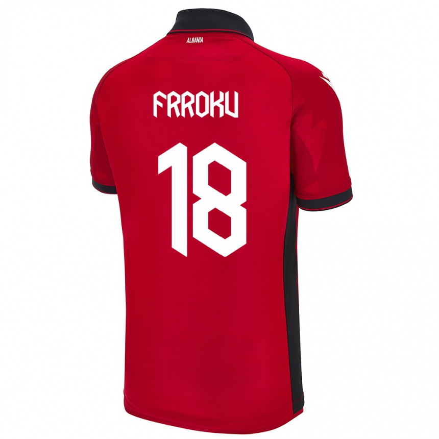 Kids Football Albania Leandro Frroku #18 Red Home Jersey 24-26 T-Shirt Za