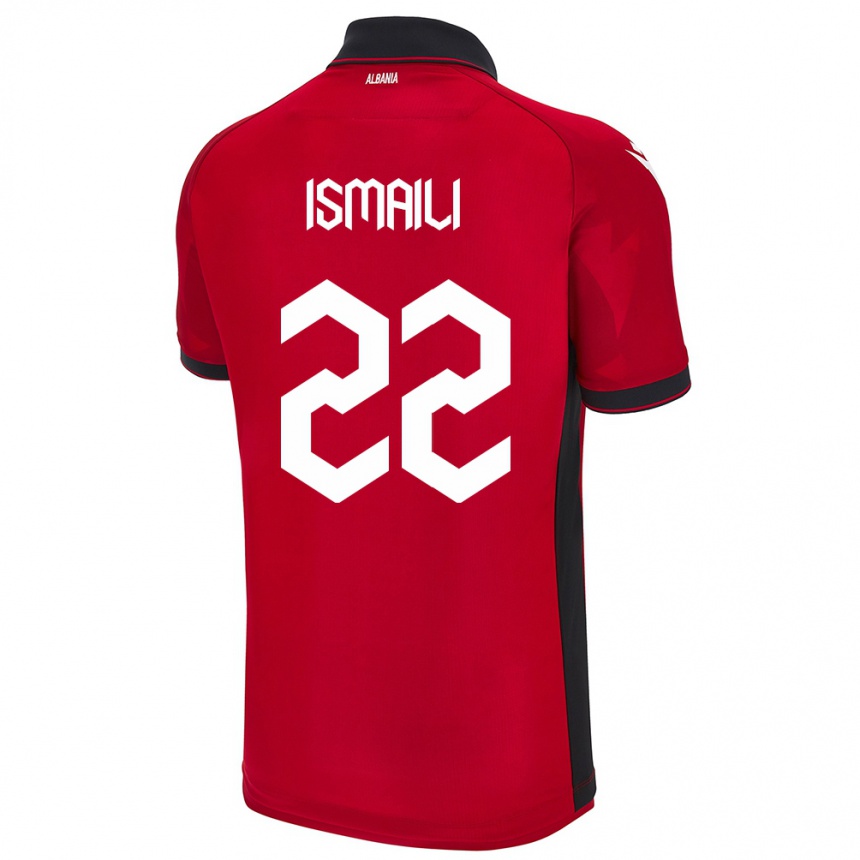 Kids Football Albania Ysni Ismaili #22 Red Home Jersey 24-26 T-Shirt Za