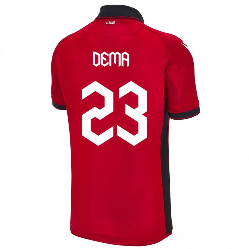 Kids Football Albania Endri Dema #23 Red Home Jersey 24-26 T-Shirt Za