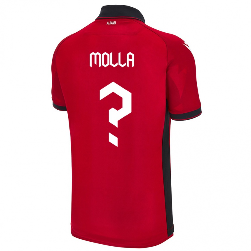 Kids Football Albania Marco Molla #0 Red Home Jersey 24-26 T-Shirt Za