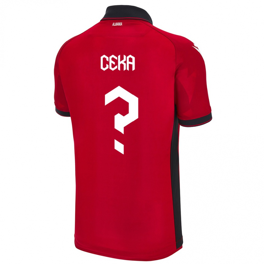 Kids Football Albania Fatmir Ceka #0 Red Home Jersey 24-26 T-Shirt Za