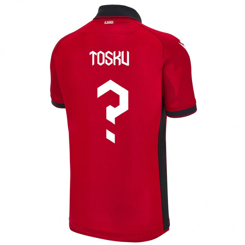 Kids Football Albania Frederik Tosku #0 Red Home Jersey 24-26 T-Shirt Za