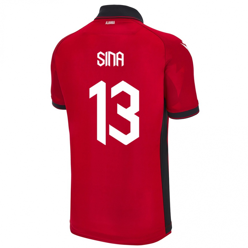 Kids Football Albania Samuele Sina #13 Red Home Jersey 24-26 T-Shirt Za