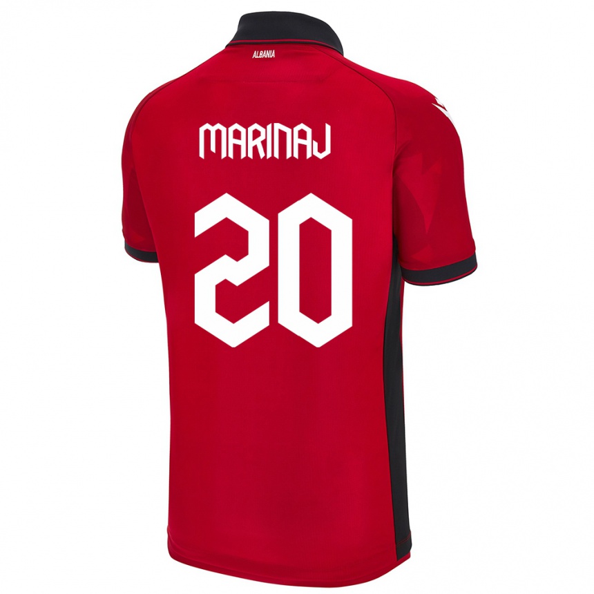 Kids Football Albania Kledi Marinaj #20 Red Home Jersey 24-26 T-Shirt Za