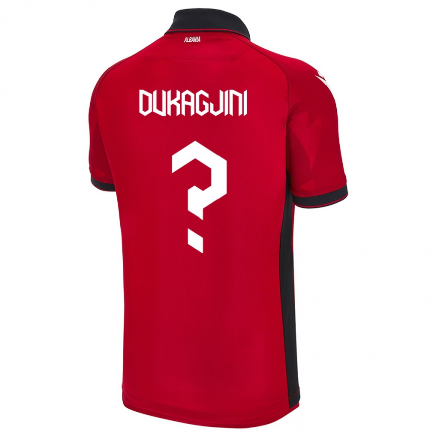 Kids Football Albania Rinor Dukagjini #0 Red Home Jersey 24-26 T-Shirt Za