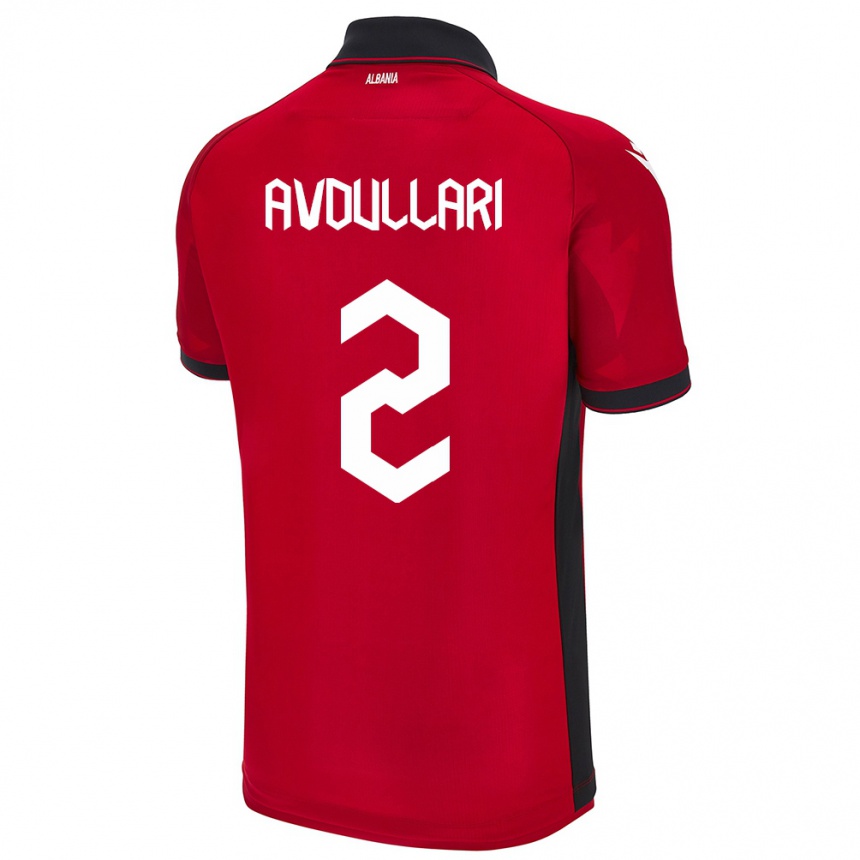 Kids Football Albania Davide Avdullari #2 Red Home Jersey 24-26 T-Shirt Za