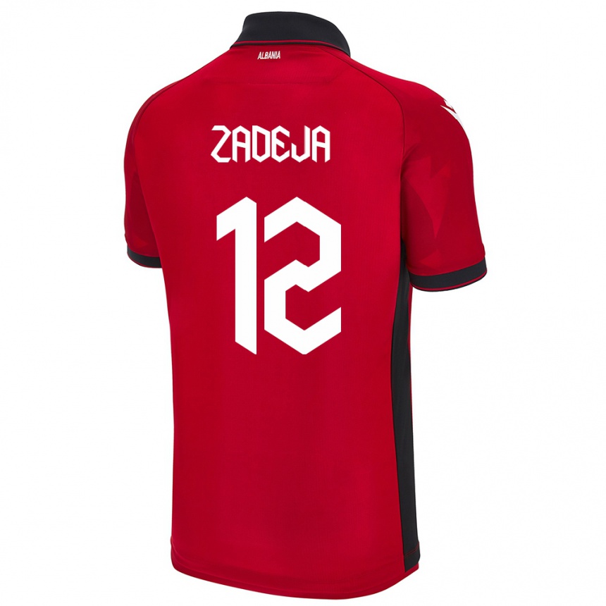 Kids Football Albania Darius Zadeja #12 Red Home Jersey 24-26 T-Shirt Za