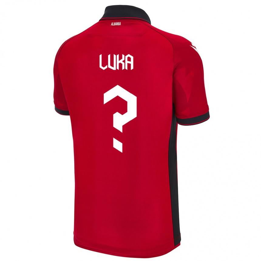 Kids Football Albania Majkol Luka #0 Red Home Jersey 24-26 T-Shirt Za