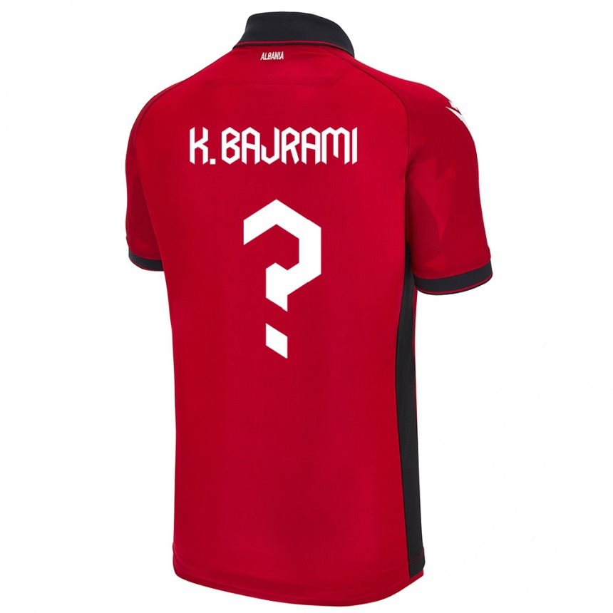 Kids Football Albania Klevi Bajrami #0 Red Home Jersey 24-26 T-Shirt Za