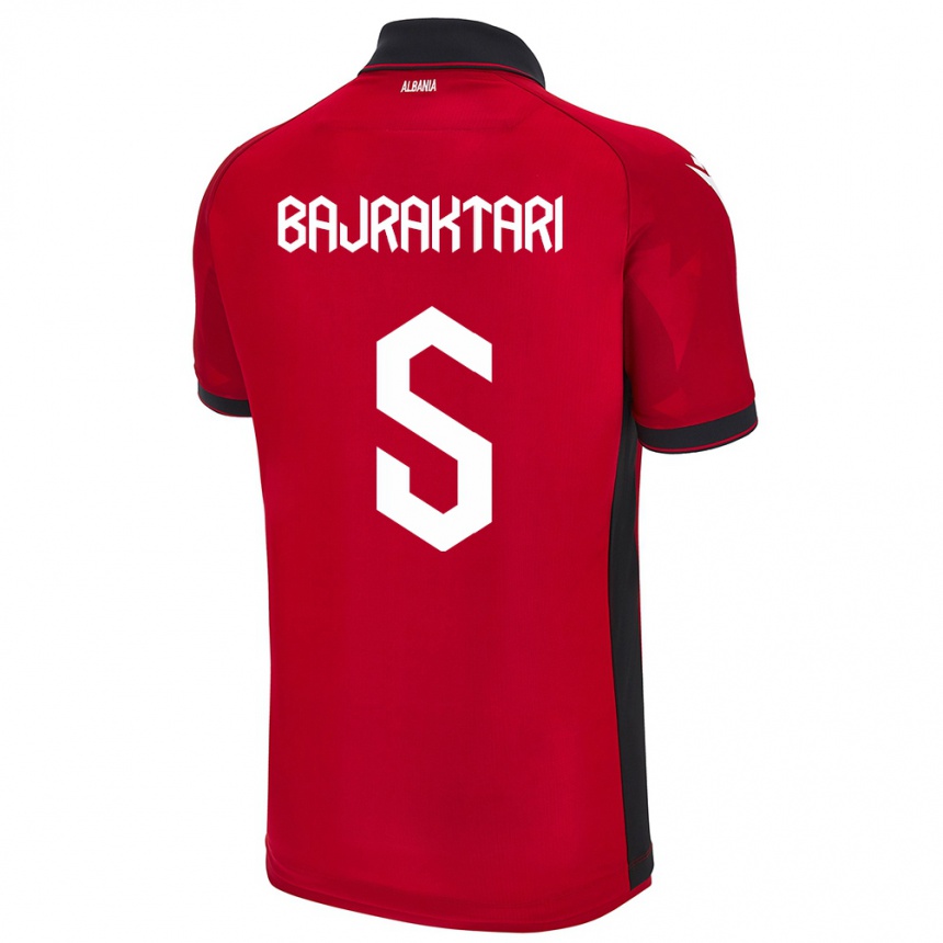 Kids Football Albania Arbiona Bajraktari #5 Red Home Jersey 24-26 T-Shirt Za