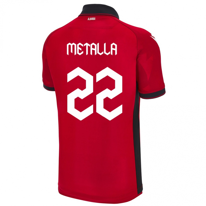 Kids Football Albania Mikaela Metalla #22 Red Home Jersey 24-26 T-Shirt Za