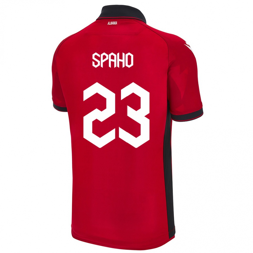 Kids Football Albania Klesjana Spaho #23 Red Home Jersey 24-26 T-Shirt Za