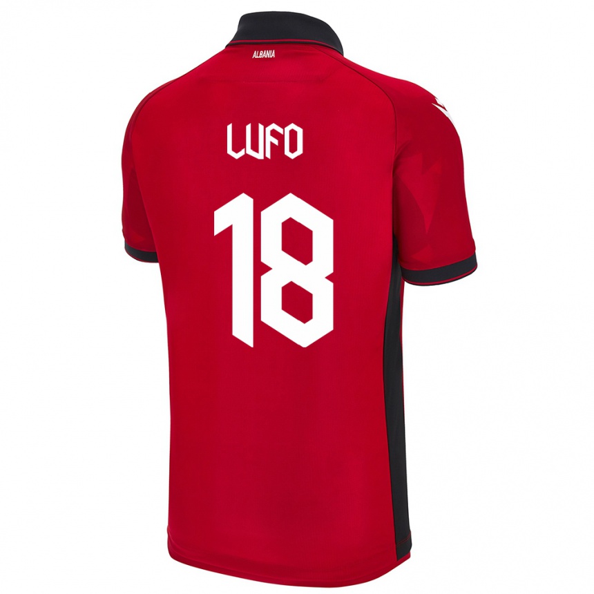 Kids Football Albania Esi Lufo #18 Red Home Jersey 24-26 T-Shirt Za