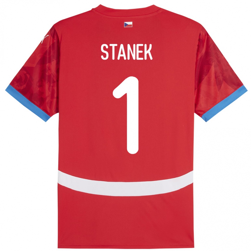 Kids Football Czech Republic Jindrich Stanek #1 Red Home Jersey 24-26 T-Shirt Za