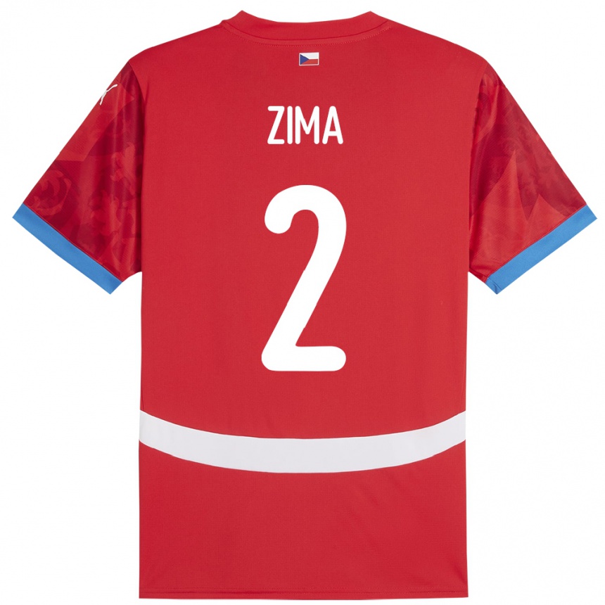 Kids Football Czech Republic David Zima #2 Red Home Jersey 24-26 T-Shirt Za