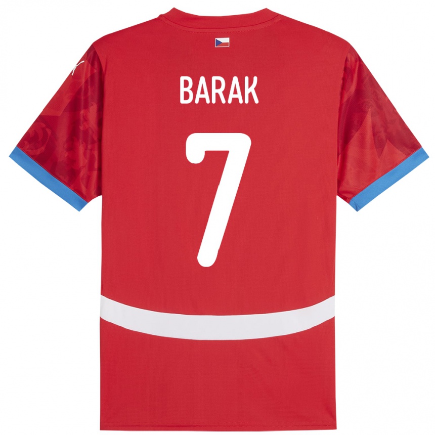 Kids Football Czech Republic Antonín Barák #7 Red Home Jersey 24-26 T-Shirt Za