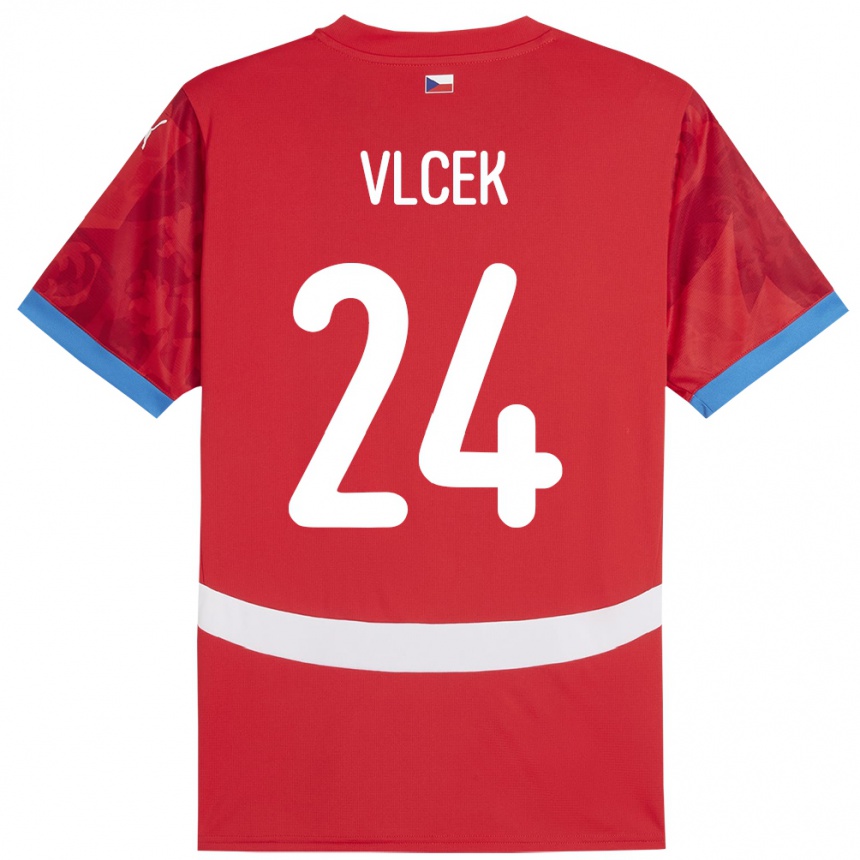 Kids Football Czech Republic Tomas Vlcek #24 Red Home Jersey 24-26 T-Shirt Za