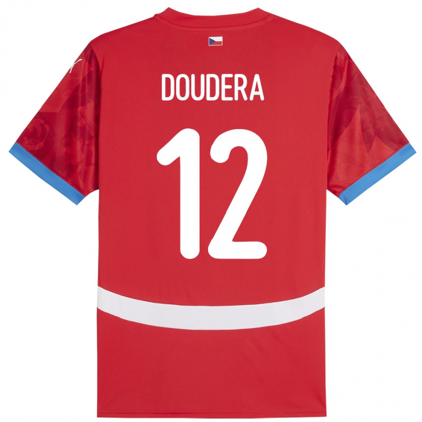 Kids Football Czech Republic David Doudera #12 Red Home Jersey 24-26 T-Shirt Za