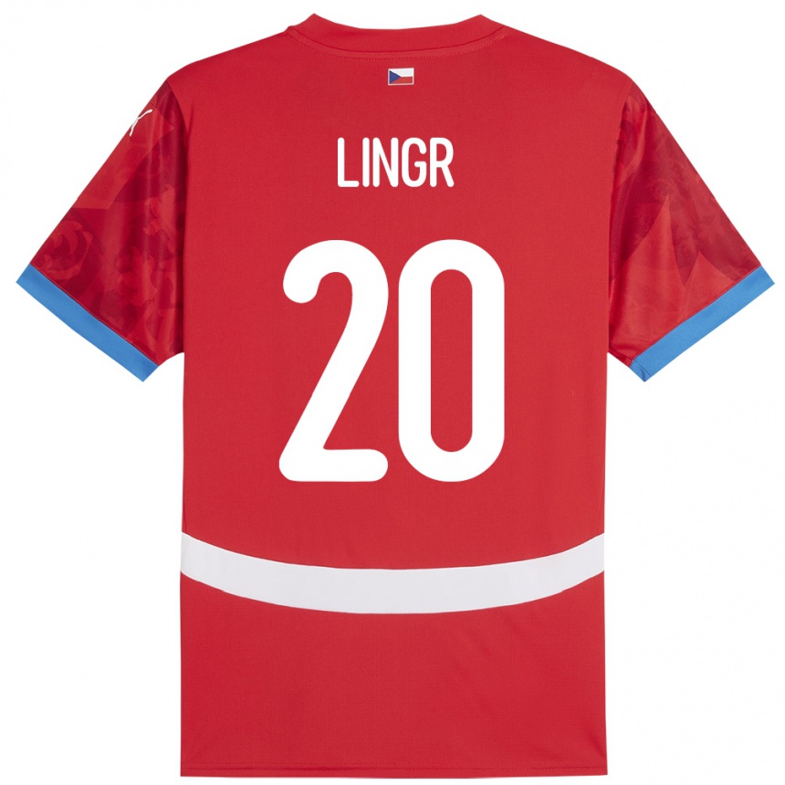 Kids Football Czech Republic Ondrej Lingr #20 Red Home Jersey 24-26 T-Shirt Za