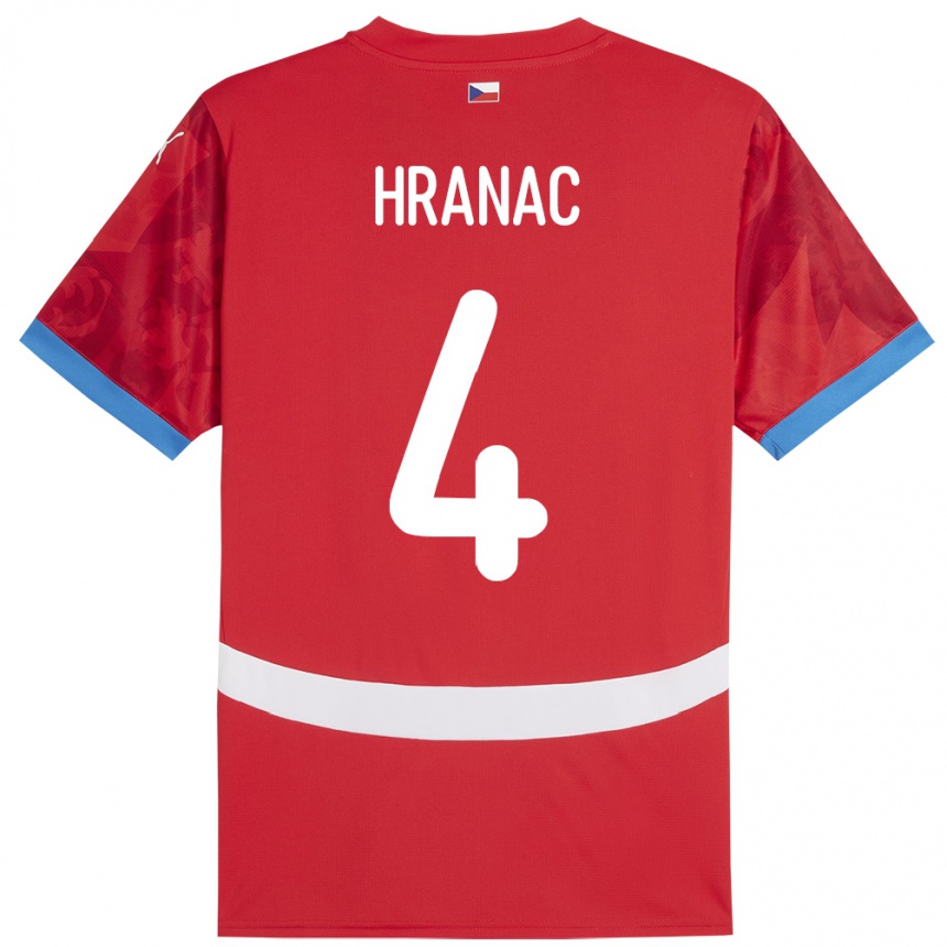 Kids Football Czech Republic Robin Hranac #4 Red Home Jersey 24-26 T-Shirt Za