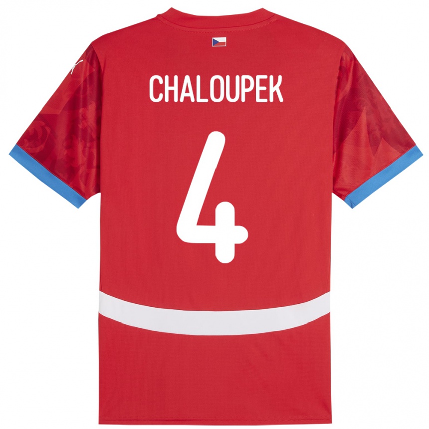 Kids Football Czech Republic Stepan Chaloupek #4 Red Home Jersey 24-26 T-Shirt Za