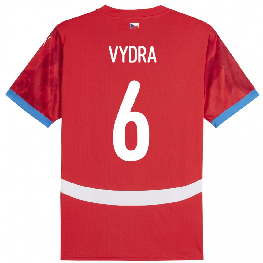 Kids Football Czech Republic Patrik Vydra #6 Red Home Jersey 24-26 T-Shirt Za