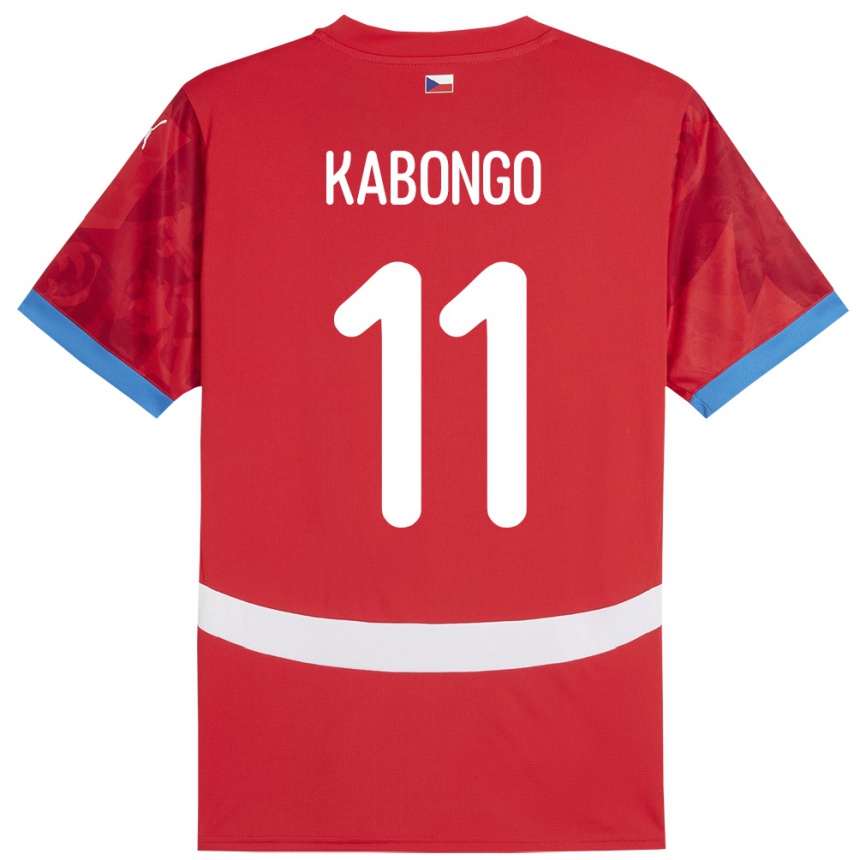 Kids Football Czech Republic Christophe Kabongo #11 Red Home Jersey 24-26 T-Shirt Za