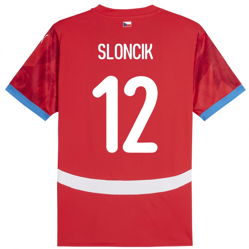 Kids Football Czech Republic Tom Sloncik #12 Red Home Jersey 24-26 T-Shirt Za