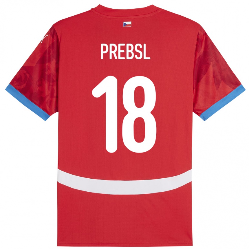 Kids Football Czech Republic Filip Prebsl #18 Red Home Jersey 24-26 T-Shirt Za