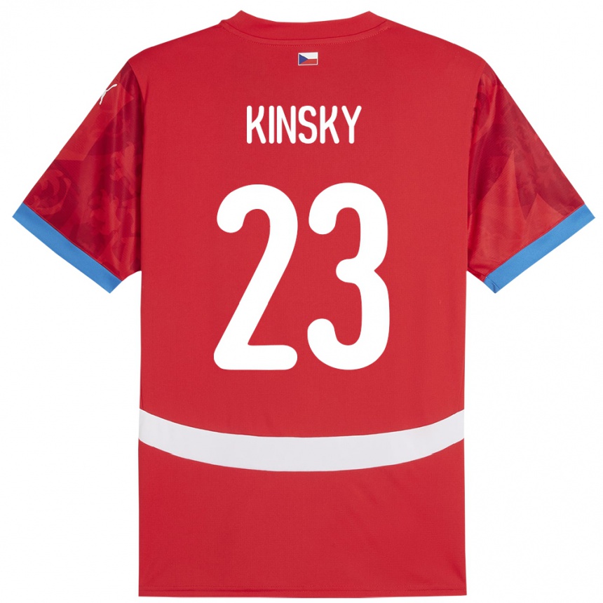 Kids Football Czech Republic Antonin Kinsky #23 Red Home Jersey 24-26 T-Shirt Za