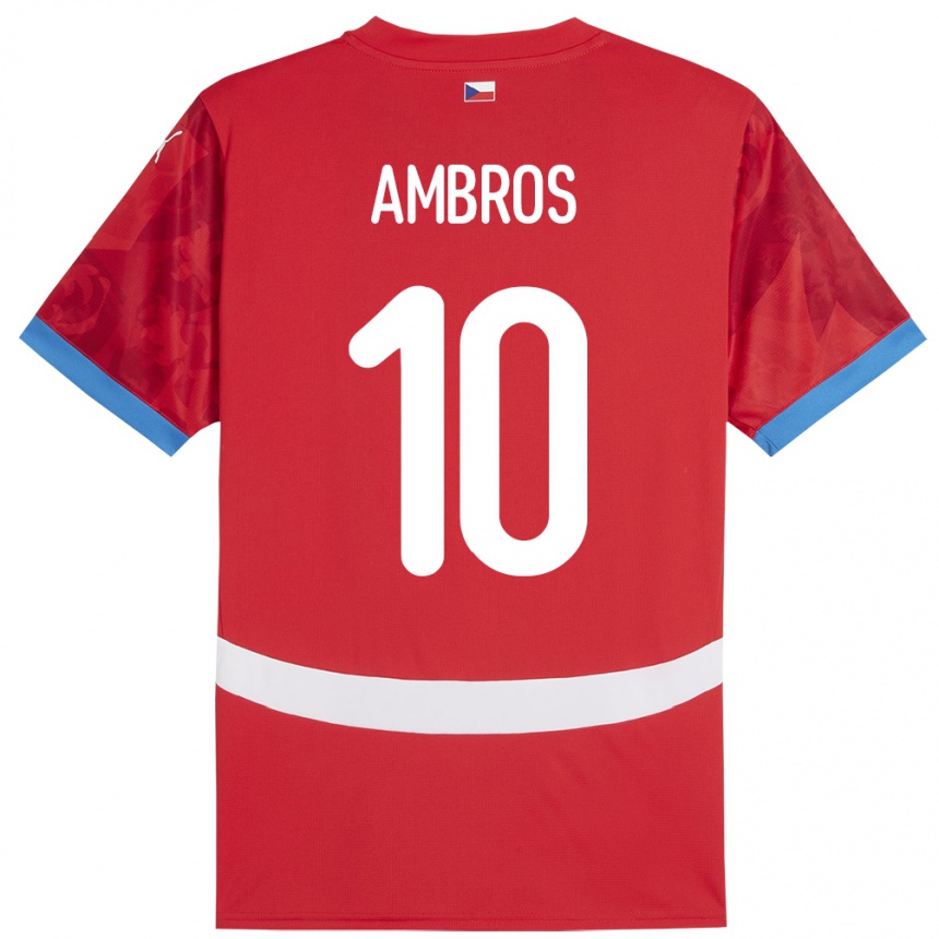 Kids Football Czech Republic Lukas Ambros #10 Red Home Jersey 24-26 T-Shirt Za