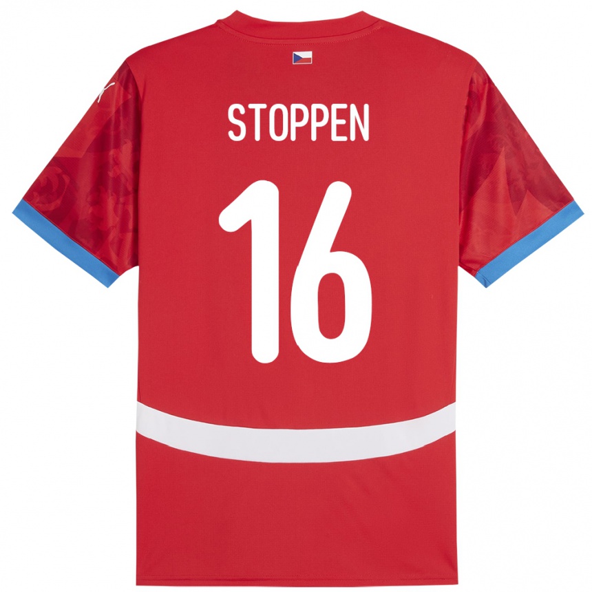 Kids Football Czech Republic Tadeas Stoppen #16 Red Home Jersey 24-26 T-Shirt Za