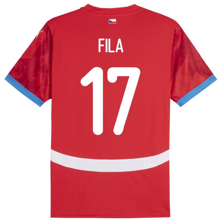 Kids Football Czech Republic Lukas Fila #17 Red Home Jersey 24-26 T-Shirt Za