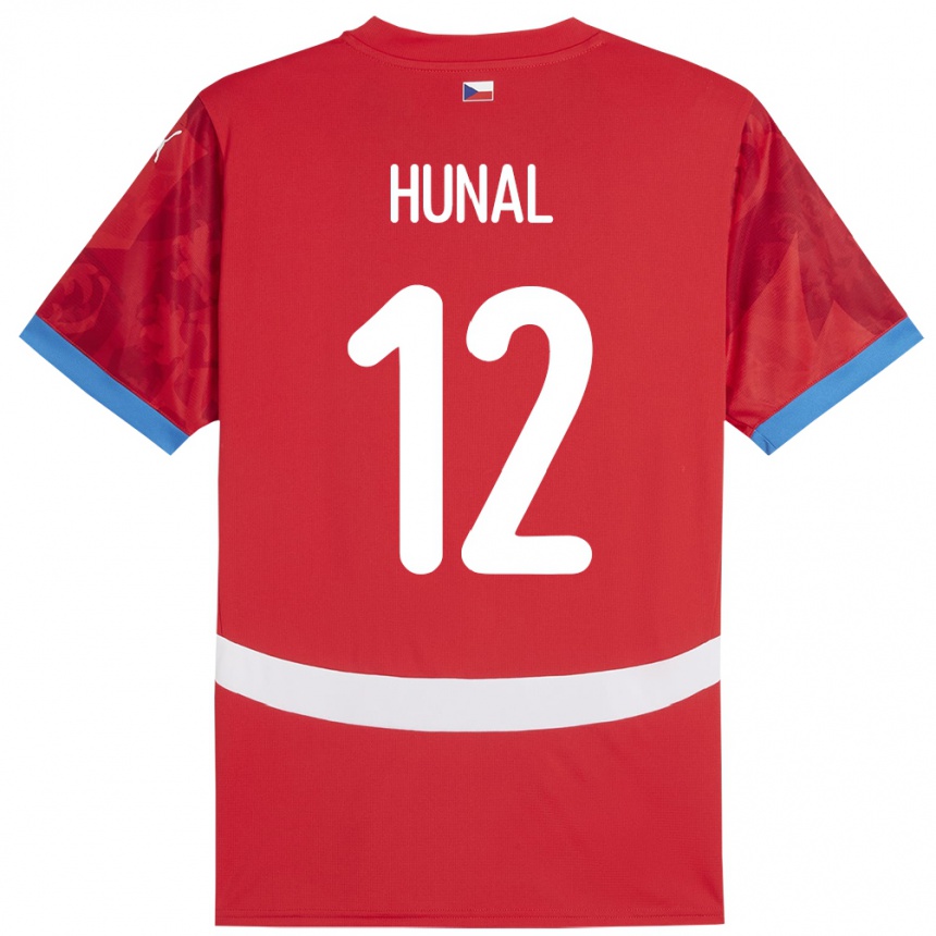 Kids Football Czech Republic Eric Hunal #12 Red Home Jersey 24-26 T-Shirt Za