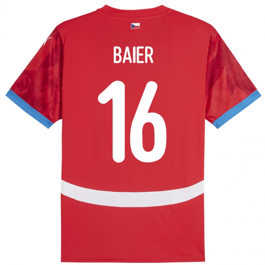 Kids Football Czech Republic Viktor Baier #16 Red Home Jersey 24-26 T-Shirt Za