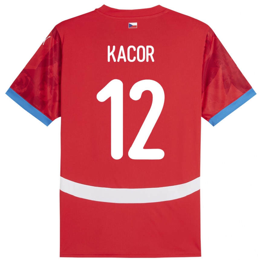 Kids Football Czech Republic Pavel Kacor #12 Red Home Jersey 24-26 T-Shirt Za