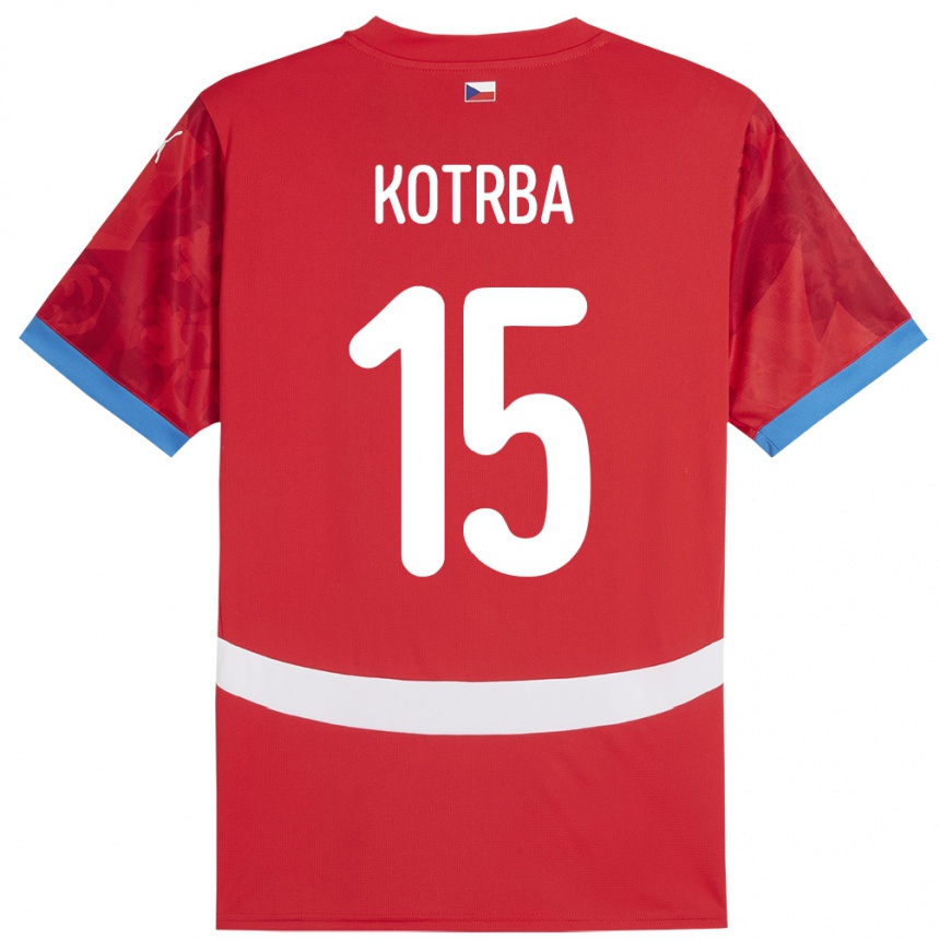 Kids Football Czech Republic Damian Kotrba #15 Red Home Jersey 24-26 T-Shirt Za