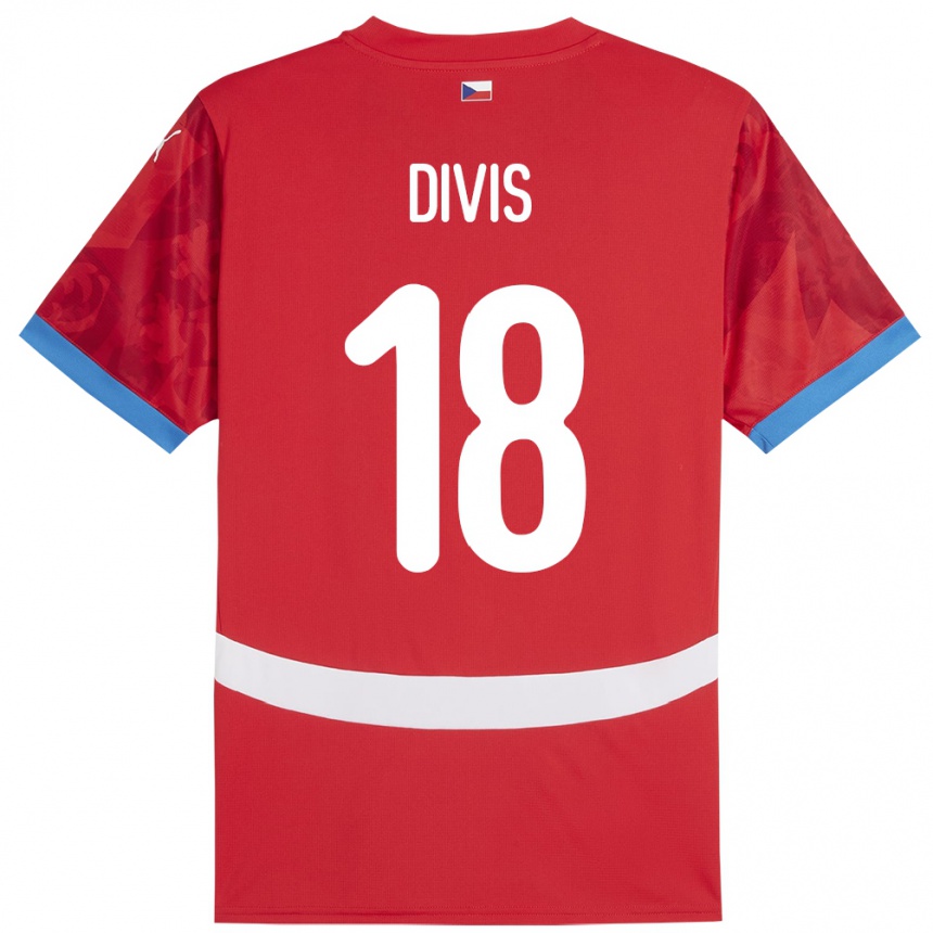 Kids Football Czech Republic Matej Divis #18 Red Home Jersey 24-26 T-Shirt Za