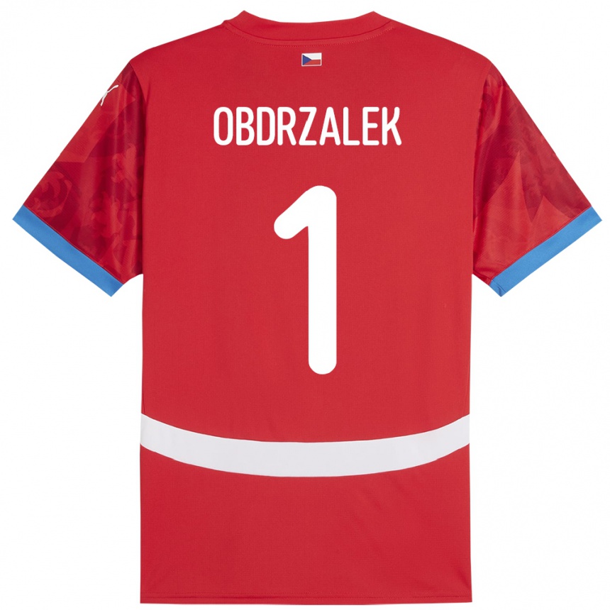 Kids Football Czech Republic Marek Obdrzalek #1 Red Home Jersey 24-26 T-Shirt Za