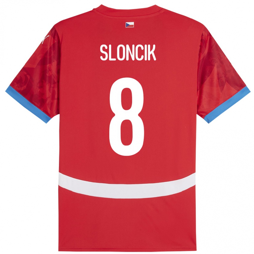 Kids Football Czech Republic Simon Sloncik #8 Red Home Jersey 24-26 T-Shirt Za