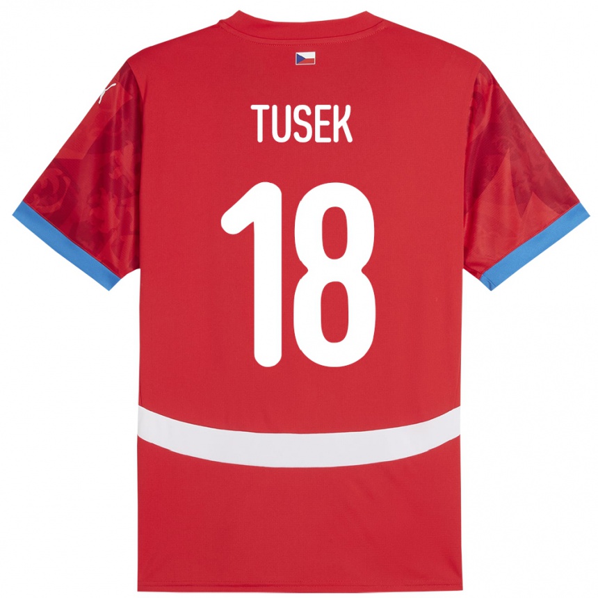 Kids Football Czech Republic Adam Tusek #18 Red Home Jersey 24-26 T-Shirt Za