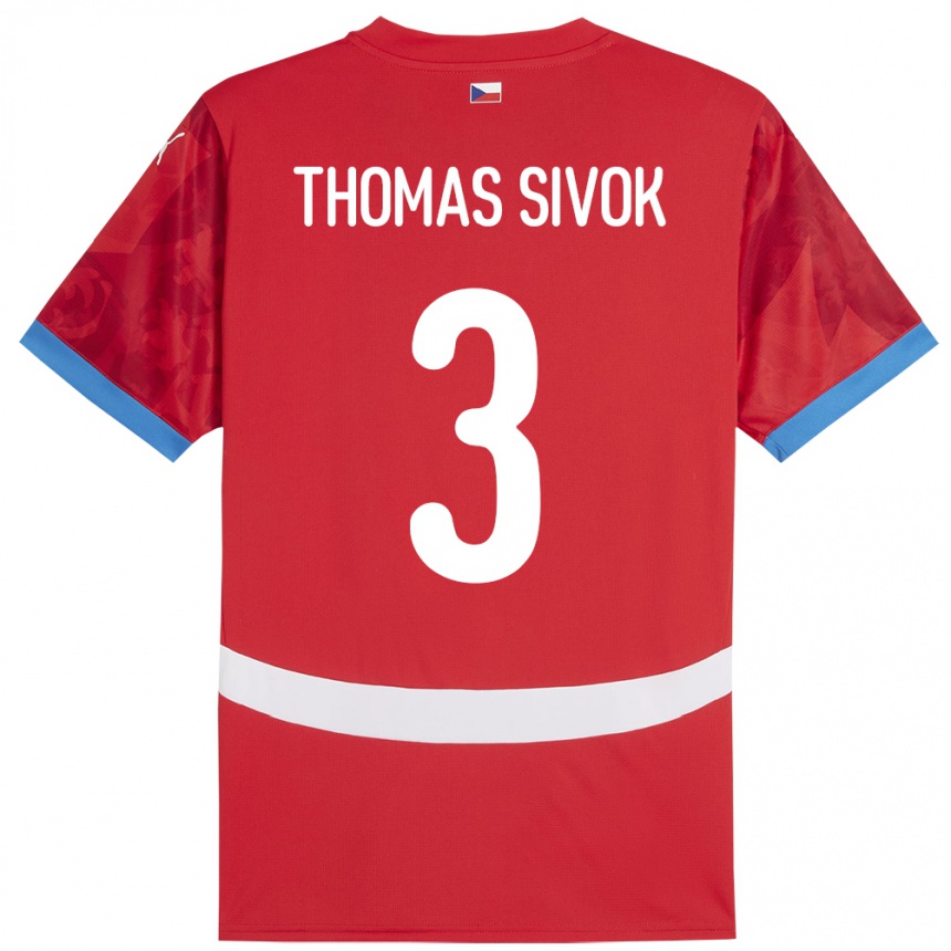 Kids Football Czech Republic Andre Thomas Sivok #3 Red Home Jersey 24-26 T-Shirt Za