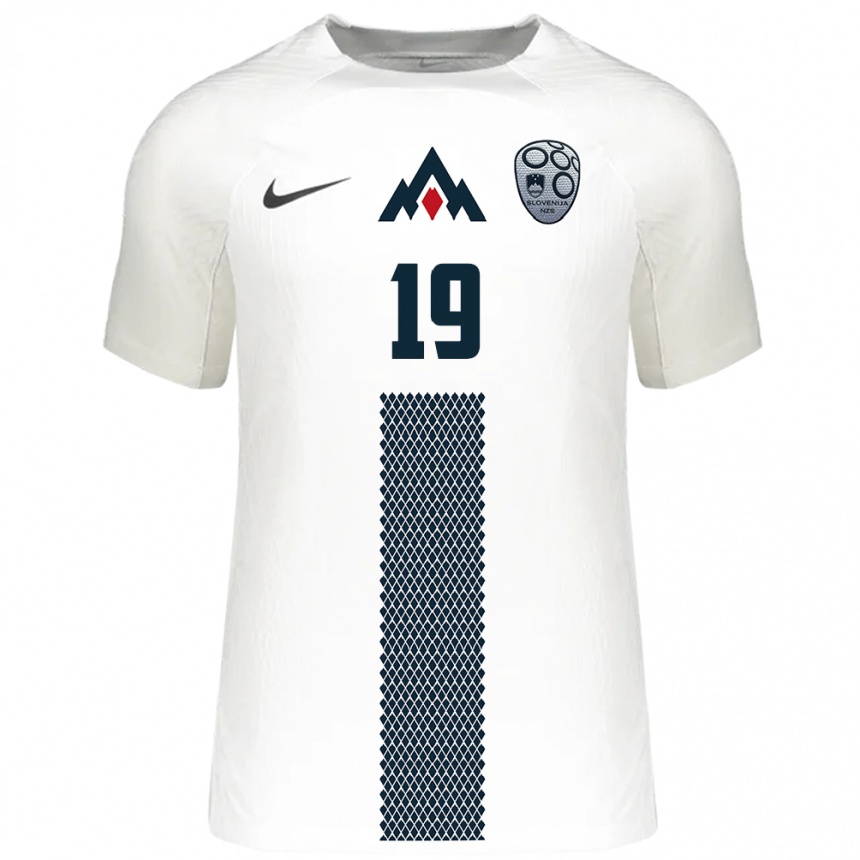 Kids Football Slovenia Aldin Jakupovic #19 White Home Jersey 24-26 T-Shirt Za